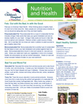 Montefiore Hospital pediatric nutrition newsletter featuring headshots of two smiling female clinicians.