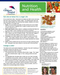 Nutrition and Health newsletter for The Children's Hospital at Montefiore featuring two smiling female dietitians.