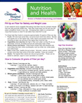 Montefiore Pediatric Endocrinology nutrition newsletter featuring headshots of two healthcare professionals.