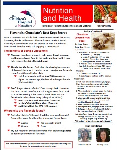 Nutrition newsletter from Children's Hospital at Montefiore featuring dietitians Michelle Saville and Lindsay Shara.