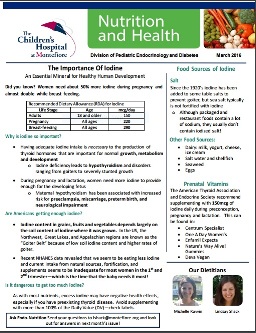Pediatric nutrition newsletter on iodine featuring smiling headshots of dietitians Michelle Komin and Larisa Sirota.